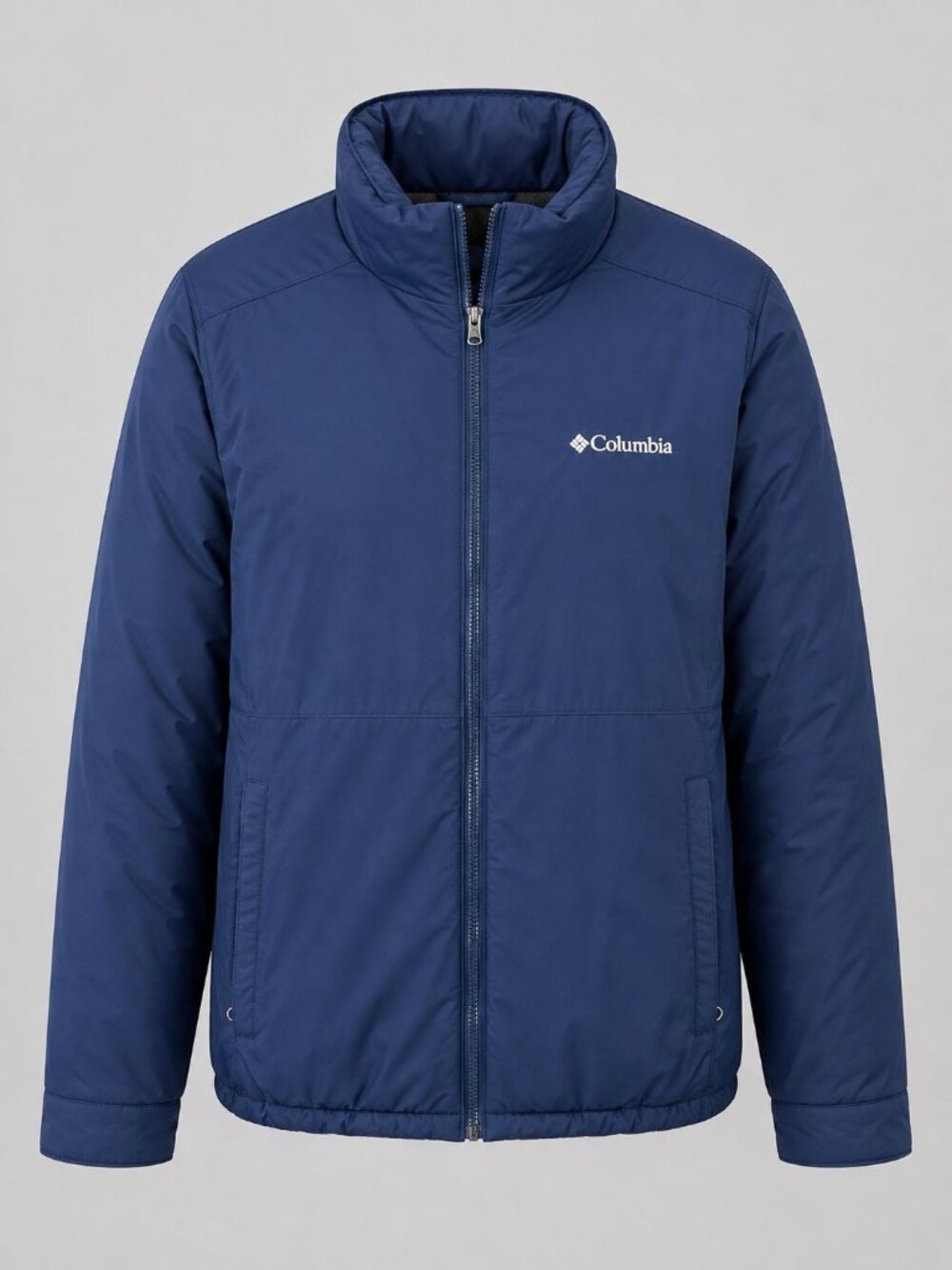 Columbia Mens 3XL Tall Jacket Navy Blue Insulated Full Zip Fleece Winter Coat